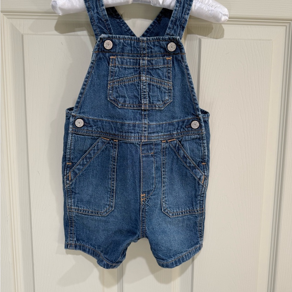 GAP Denim Short Overalls in Medium Blue